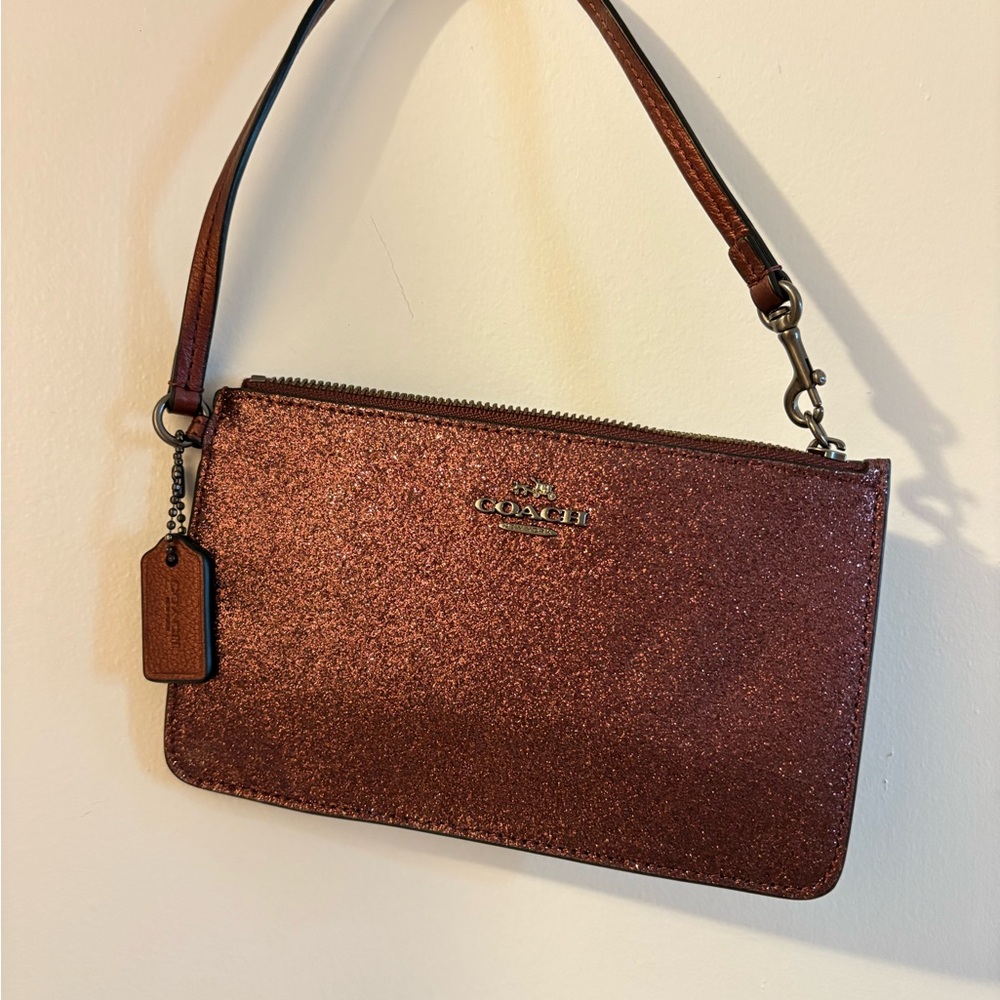 Coach Glittery Plum Wristlet